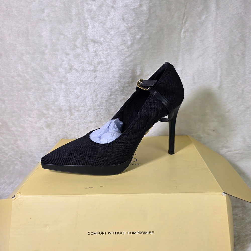 Cosy Island StyleFlex Pointed Toe Heeled Platform Pumps Black Women 10 New